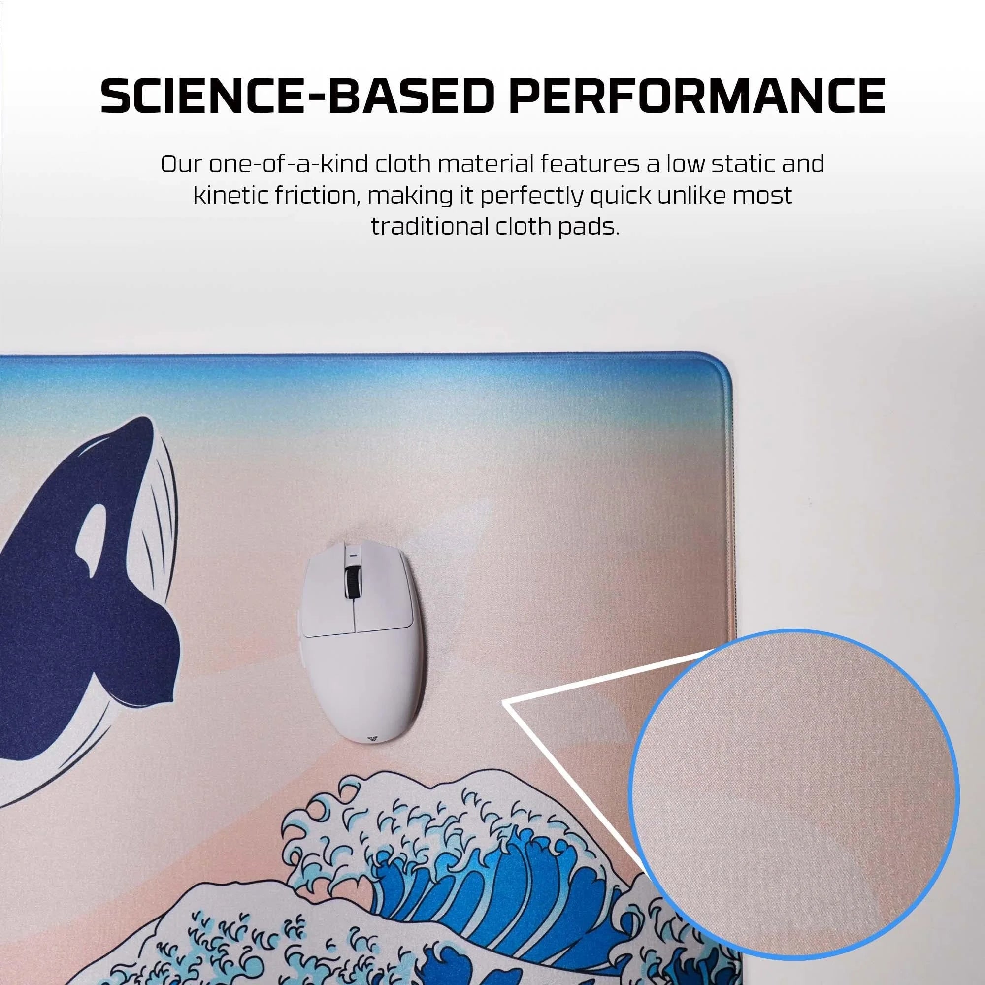 Fantech ato mp905 mousepad - kujira nami (beige) - mousepad