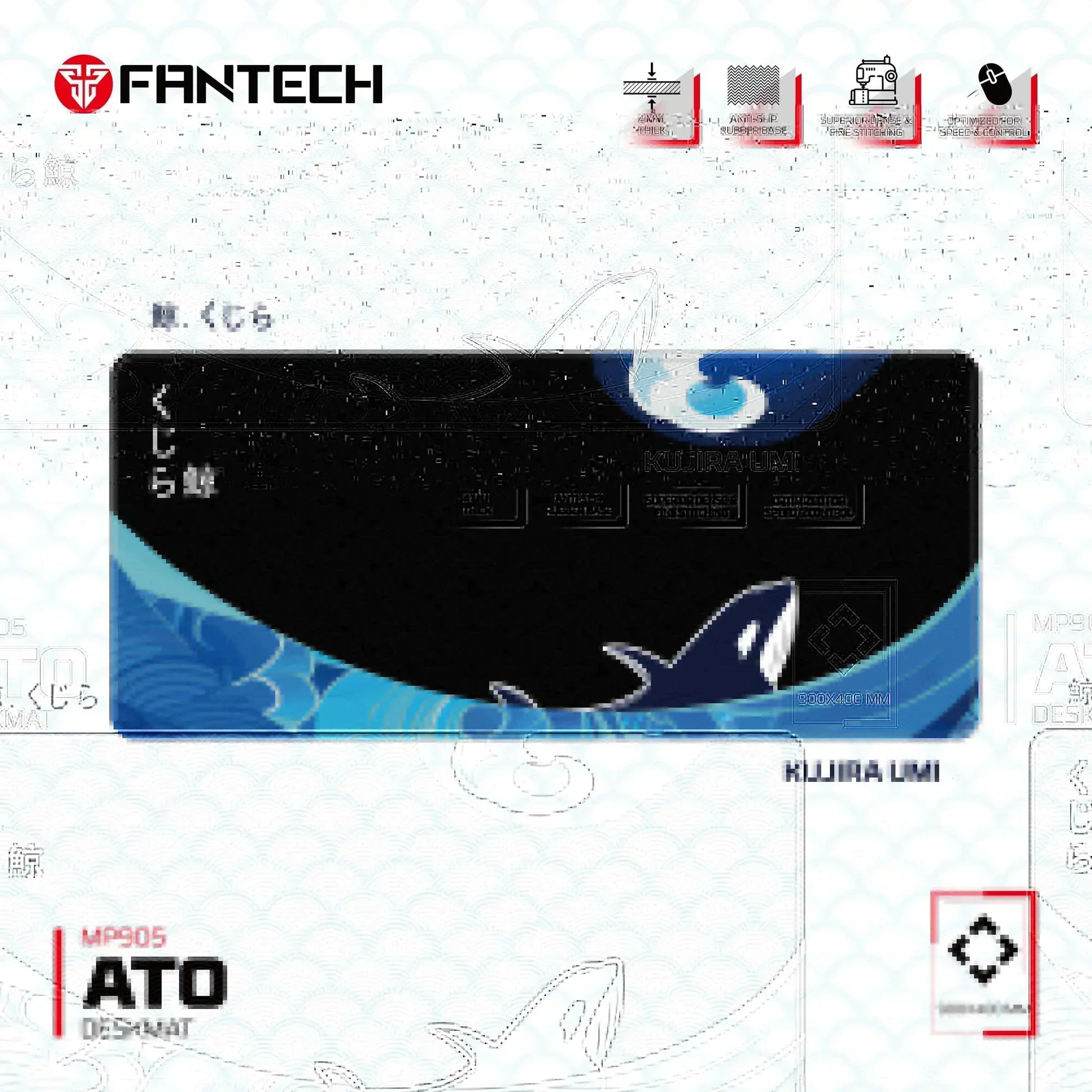 Fantech ato mp905 kujira umi deskmat mouse pad - mousepad