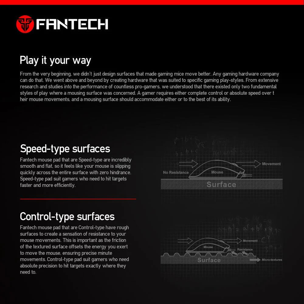 Fantech sven mp44 gaming mouse pad control edition for precision gaming - mousepad