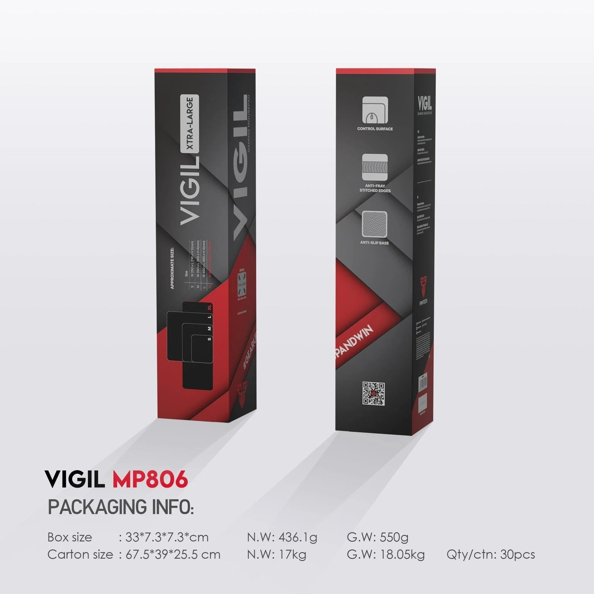 Fantech vigil mp806 gaming mouse pad - precision comfort for gamers - mousepad