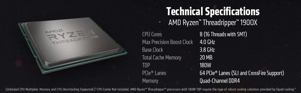Amd ryzen threadripper 1900x 3.8 ghz 8-core str4 - pc hardware