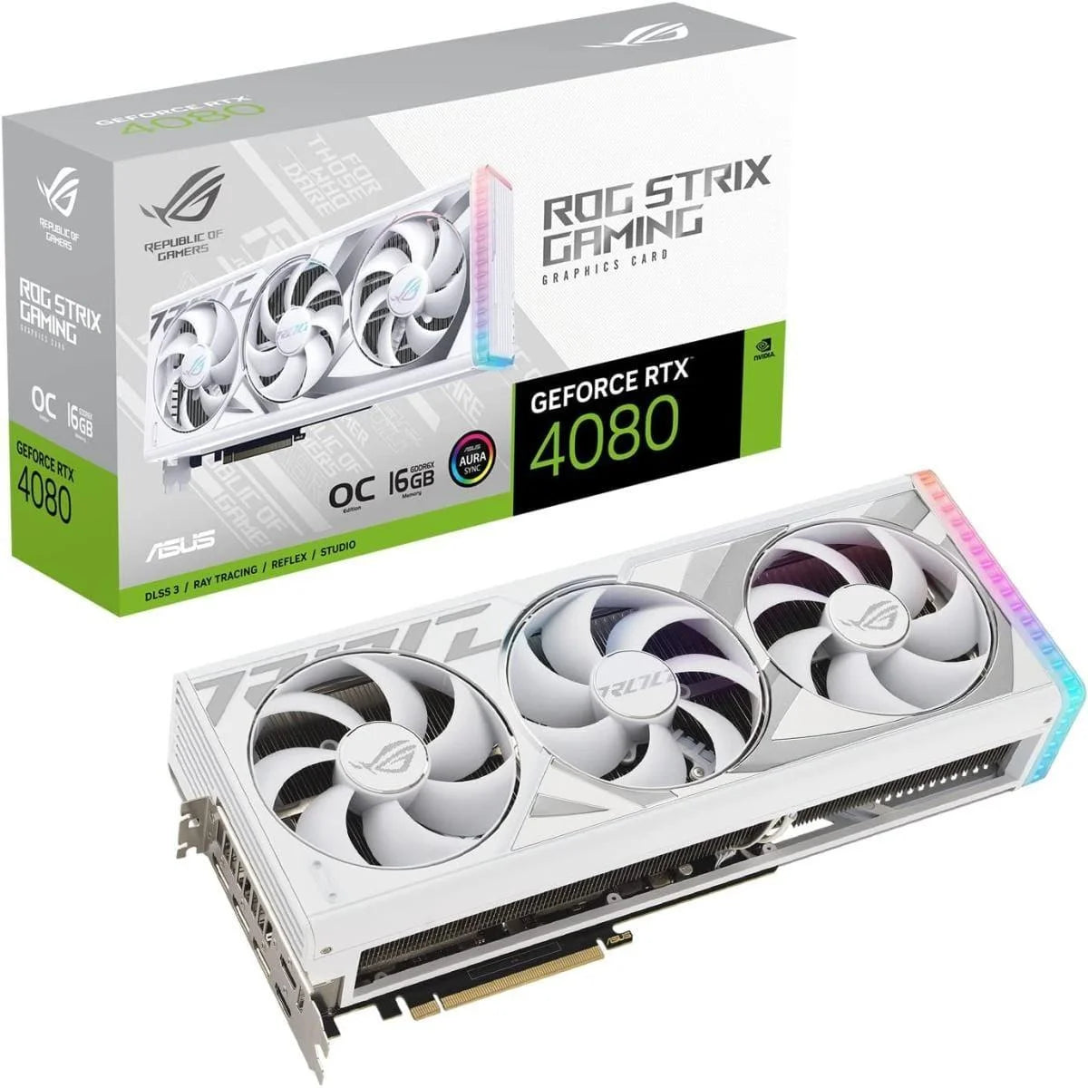 Asus rog strix geforce rtx 4080 white edition gaming graphics card 16gb gddr6x - pc hardware