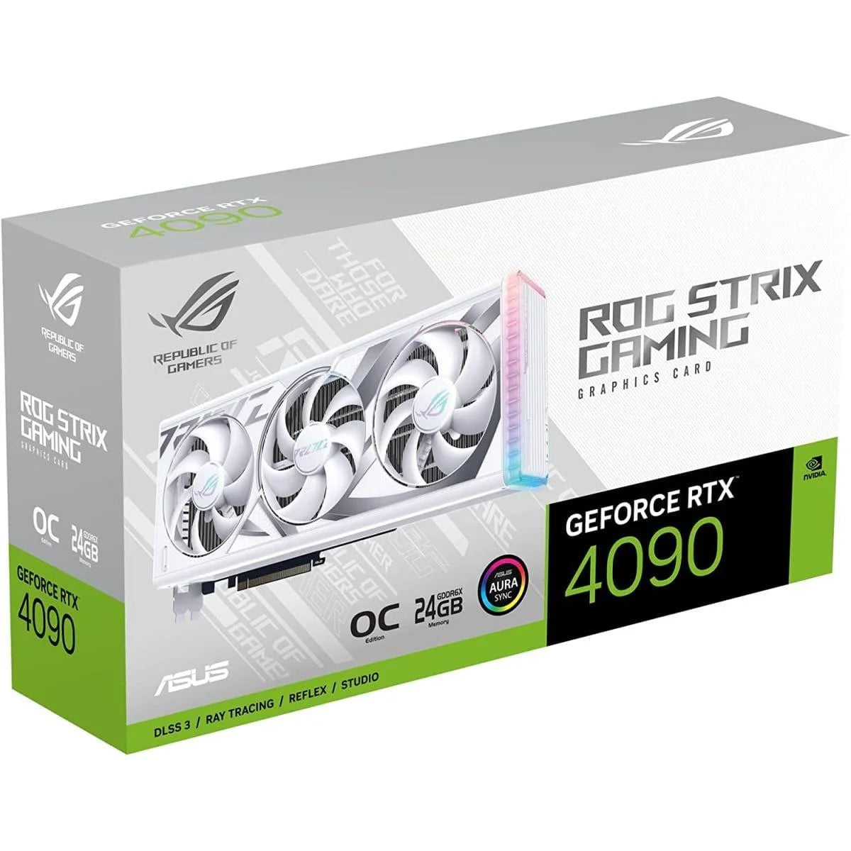 Asus rog strix geforce rtx 4090 white oc edition gaming graphics card - pc hardware