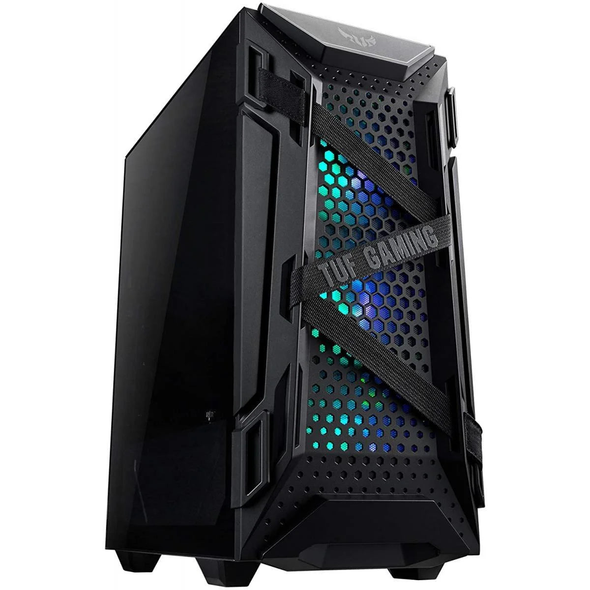Asus tuf gt301 honeycomb panel aura rbg gaming case -- black - pc hardware