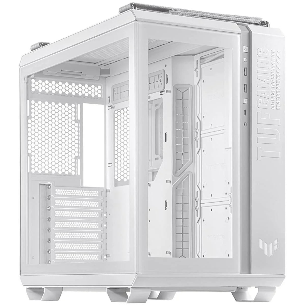 Asus tuf gt502 mid tower dual chamber design case - white - pc hardware
