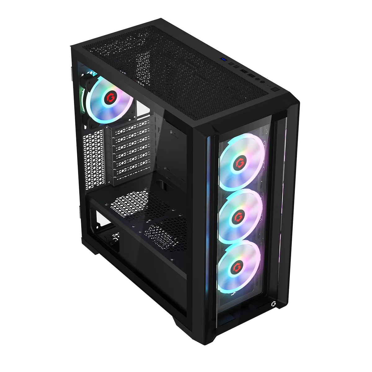Gameon vortex arctic series mid tower gaming case - black