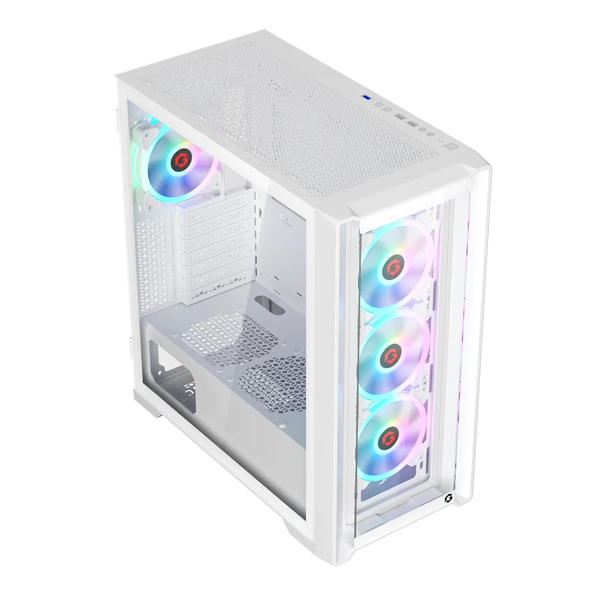 Gameon vortex arctic series mid tower gaming case - white
