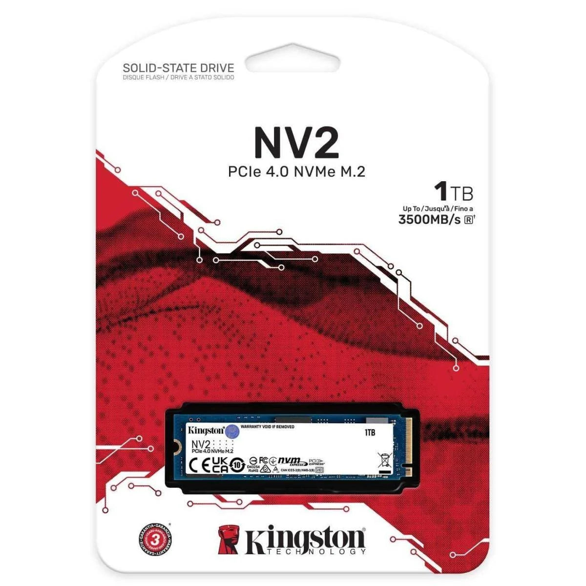 Kingston nv2 1tb m.2 2280 nvme pcie 4.0 internal ssd up to 3500 mb/s - pc hardware