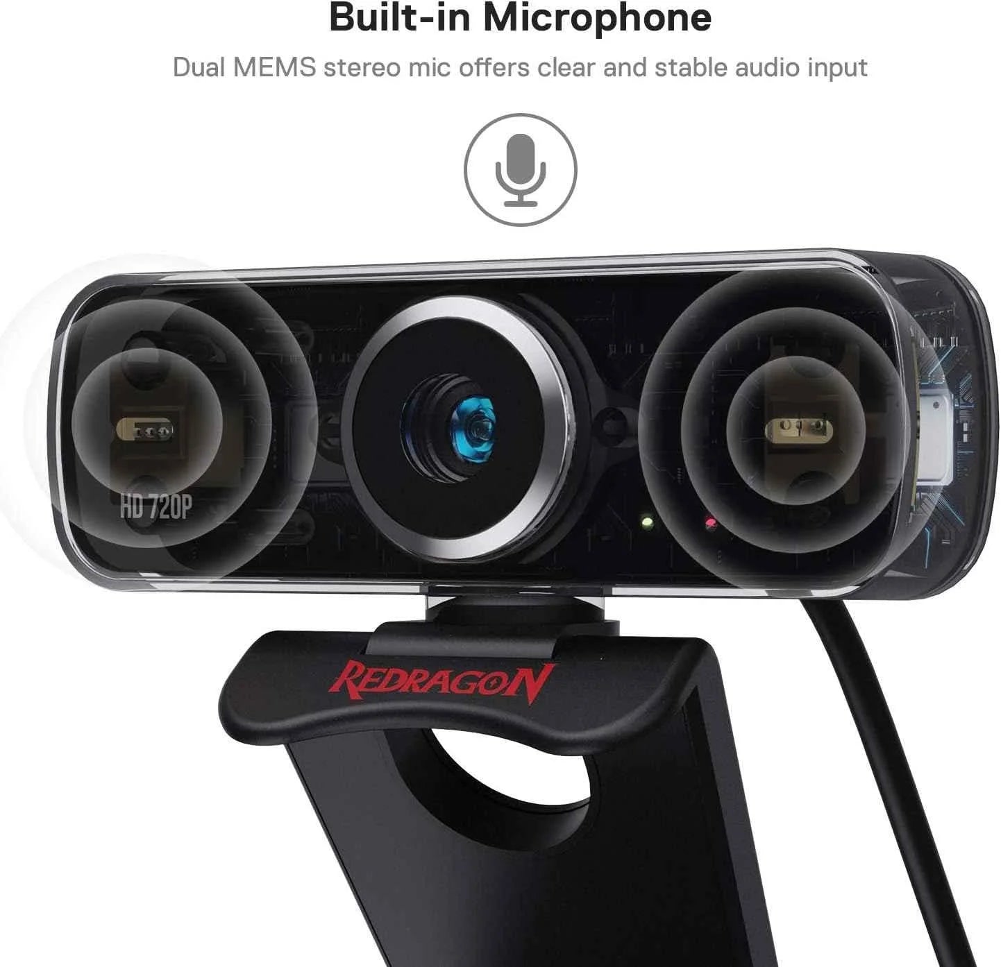 Redragon fobos 2 webcam gamer and streamer 720p gw600-1 black - streaming