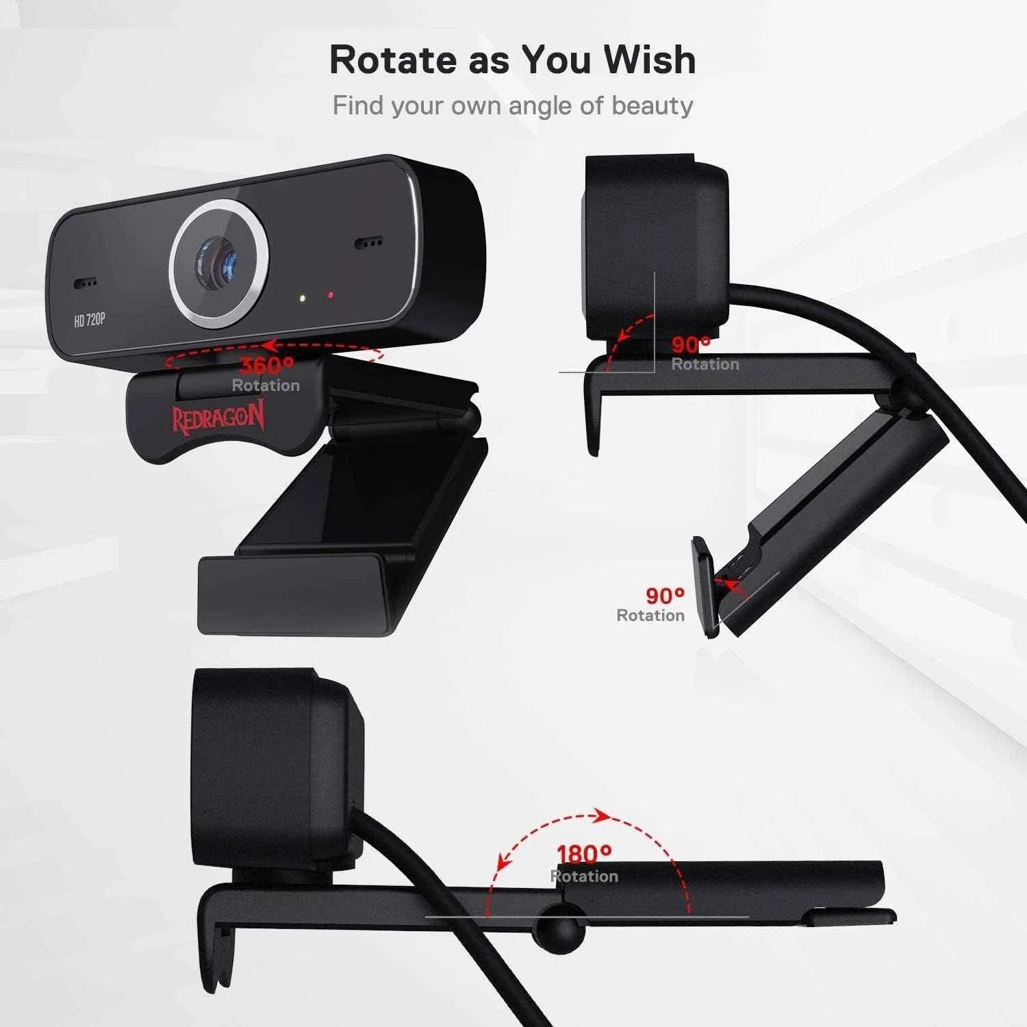 Redragon fobos 2 webcam gamer and streamer 720p gw600-1 black - streaming