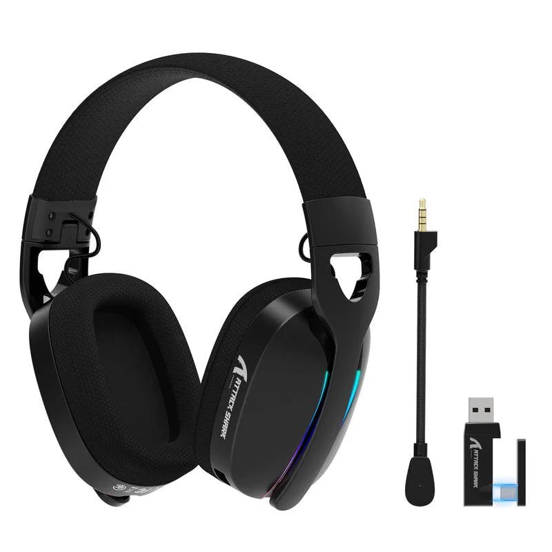 Attack shark l90 foldable rgb ultra-light tri-mode gaming headset - audio | wireless headset