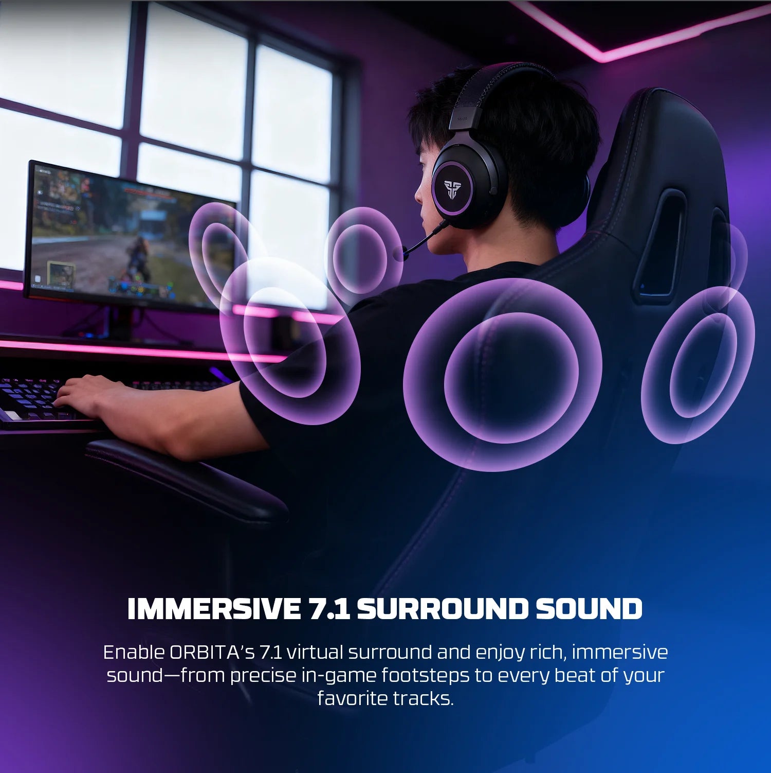 Fantech orbita whg07 2.4g bluetooth wireless gaming headset - audio | wireless headset