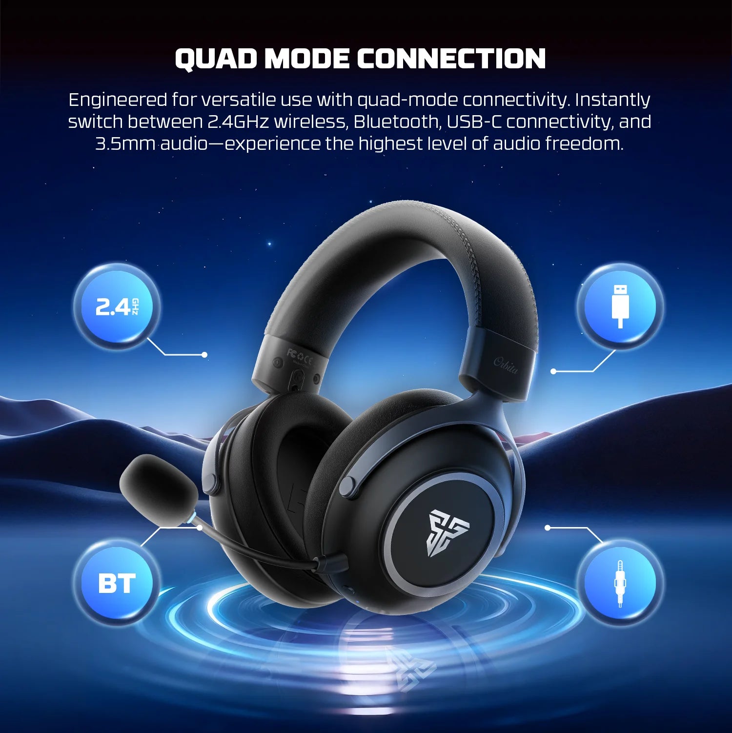 Fantech orbita whg07 2.4g bluetooth wireless gaming headset - audio | wireless headset