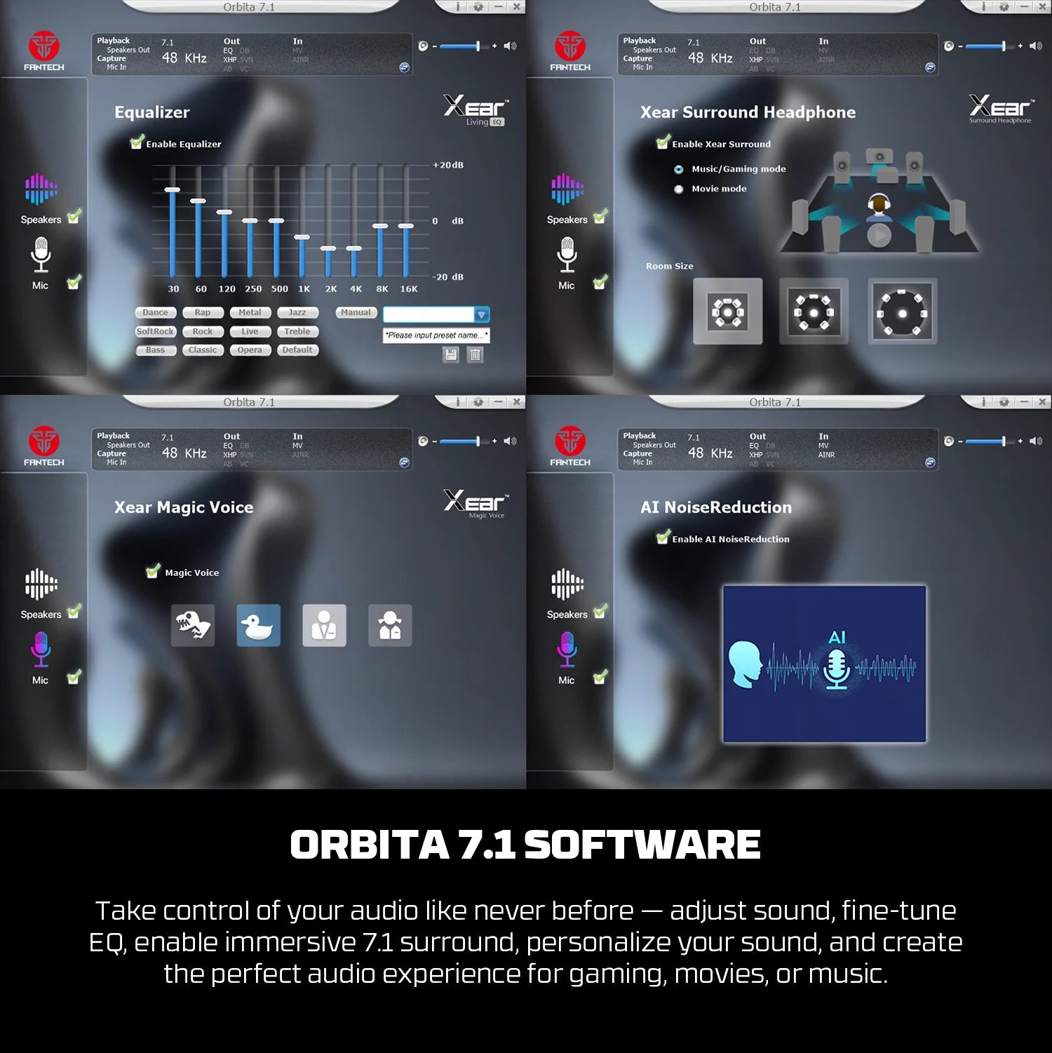 Fantech orbita whg07 2.4g bluetooth wireless gaming headset - audio | wireless headset