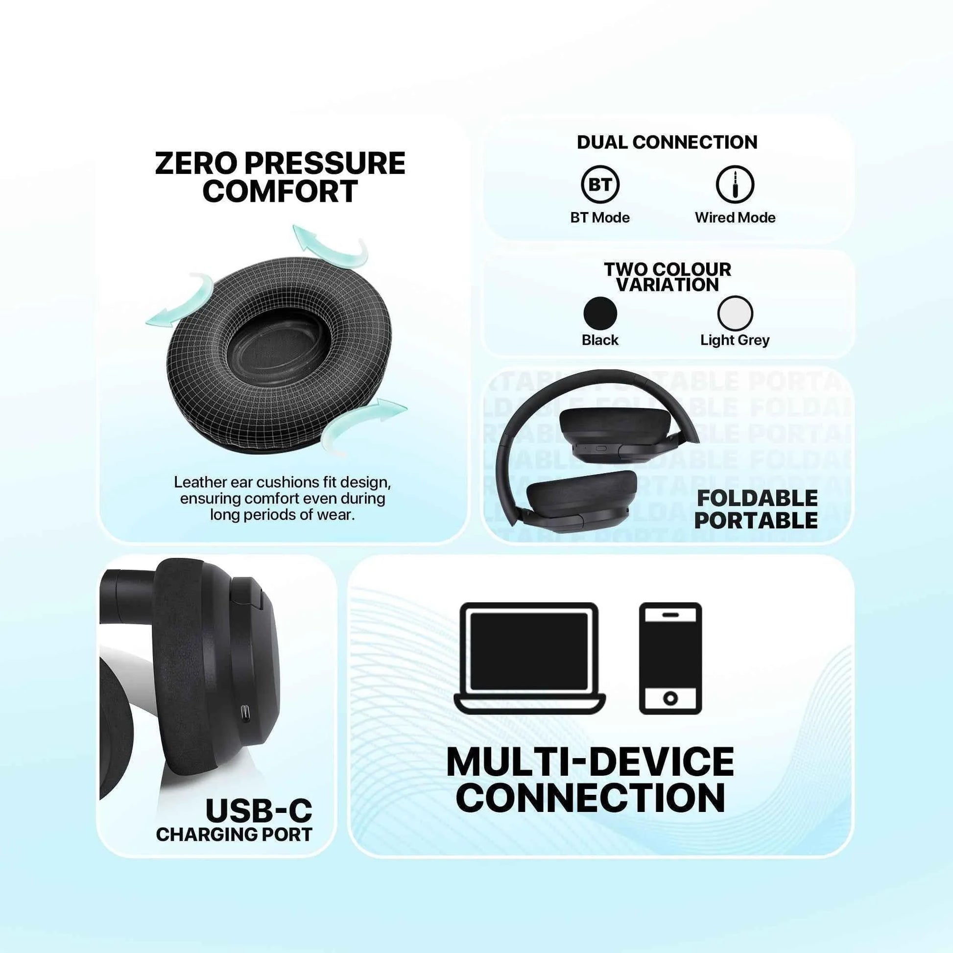 Fantech wh05a go vibe anc wireless headset black - audio | wireless headset