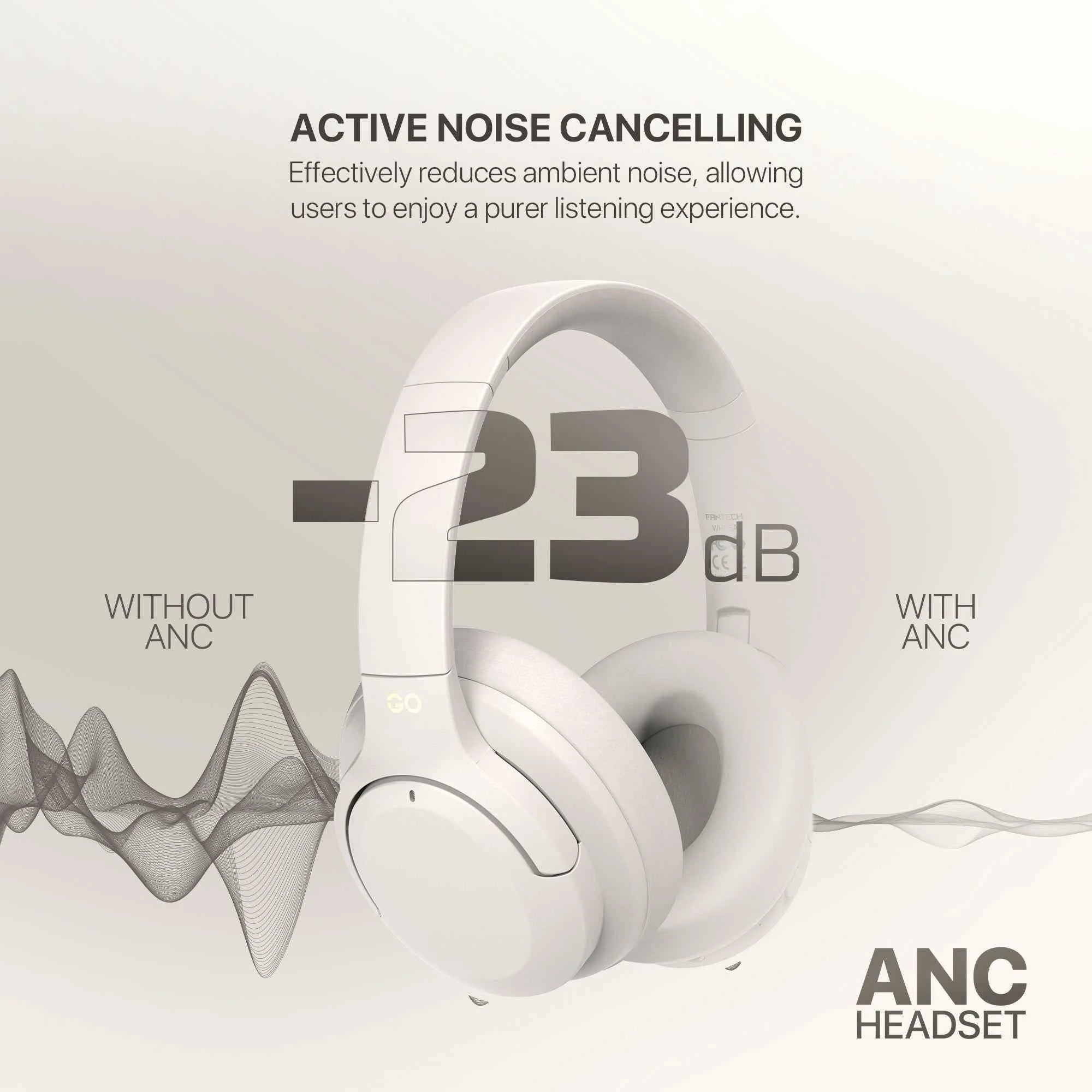 Fantech wh05a go vibe anc wireless headset black - audio | wireless headset