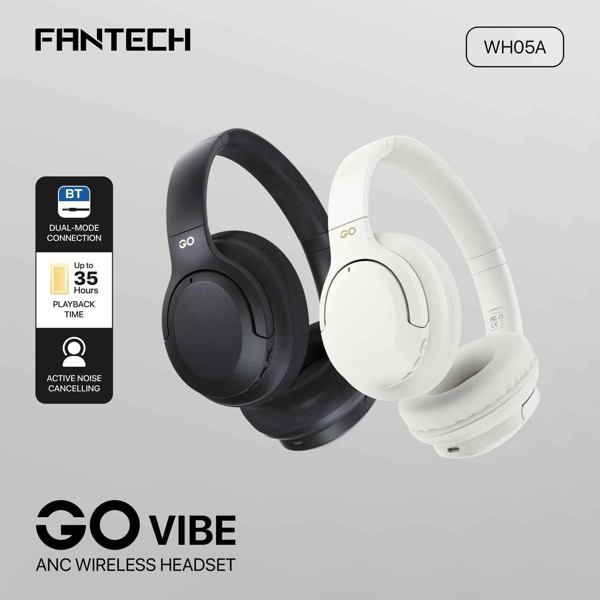 Fantech wh05a go vibe anc wireless headset black - audio | wireless headset
