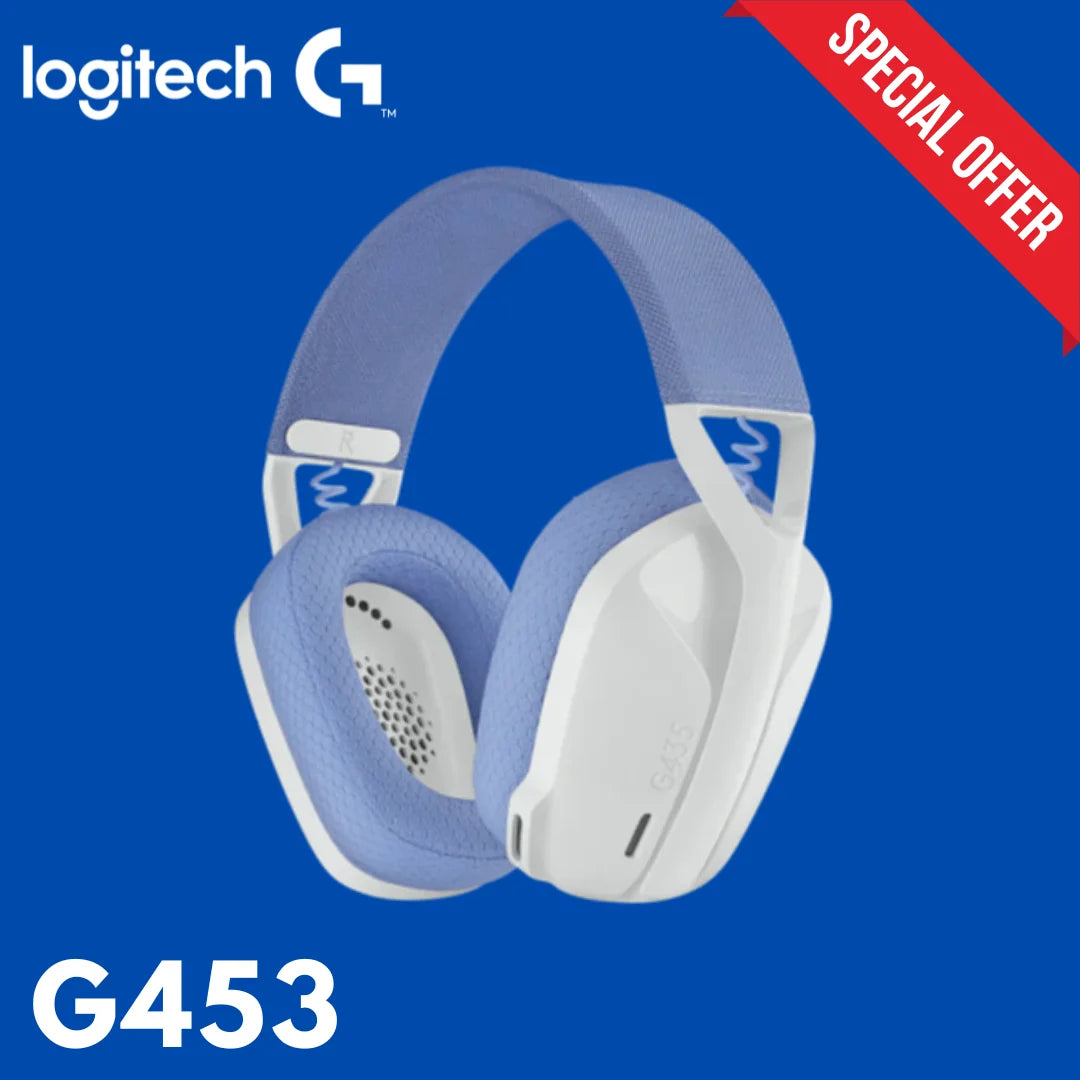 Logitech g435 wireless gaming headset - ultra-light wireless bluetooth comfort - audio | wireless headset