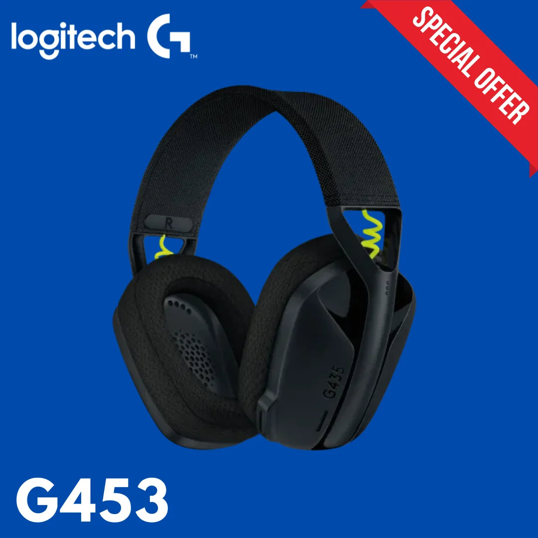Logitech g435 wireless gaming headset - ultra-light wireless bluetooth comfort - audio | wireless headset