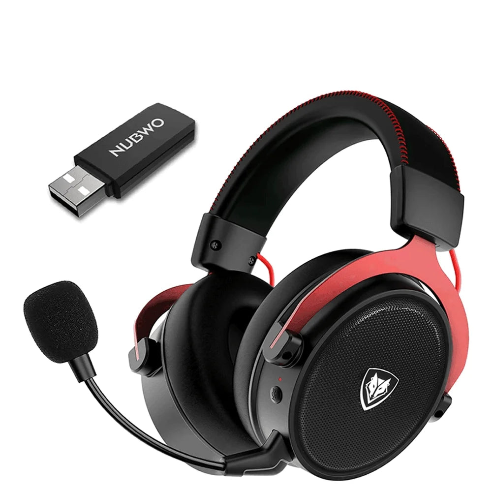 Nubwo g07 wireless gaming headset - red - audio | wireless headset