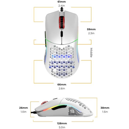 Glorious Gaming Mouse Model o Matte White-wired