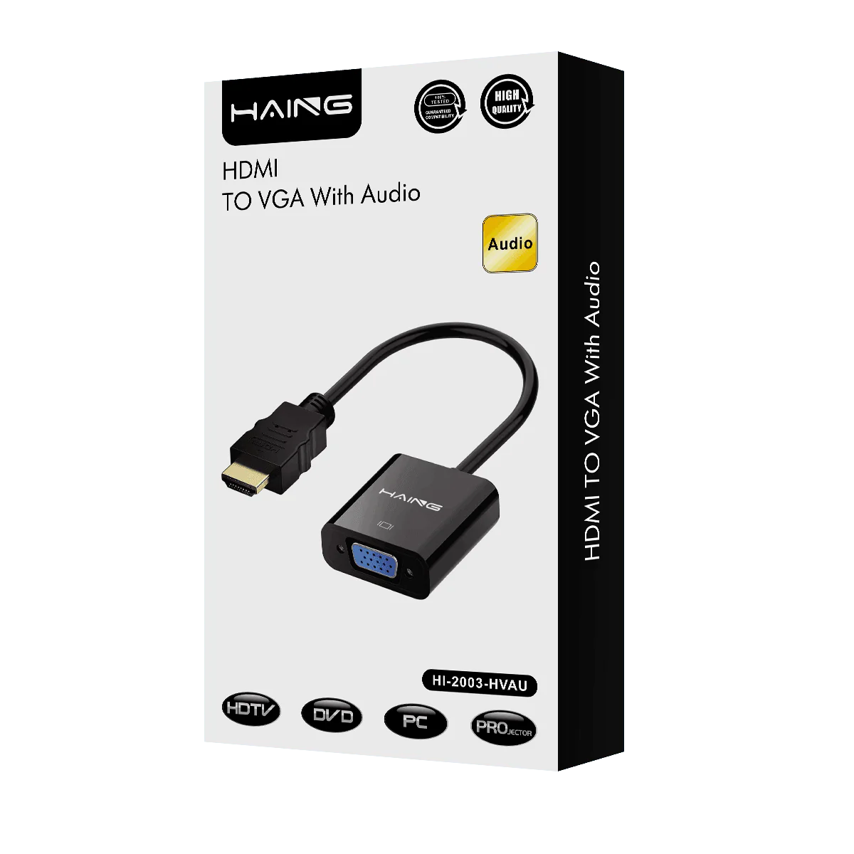 Haing Hdmi to Vga with Audio High Quality Default Title