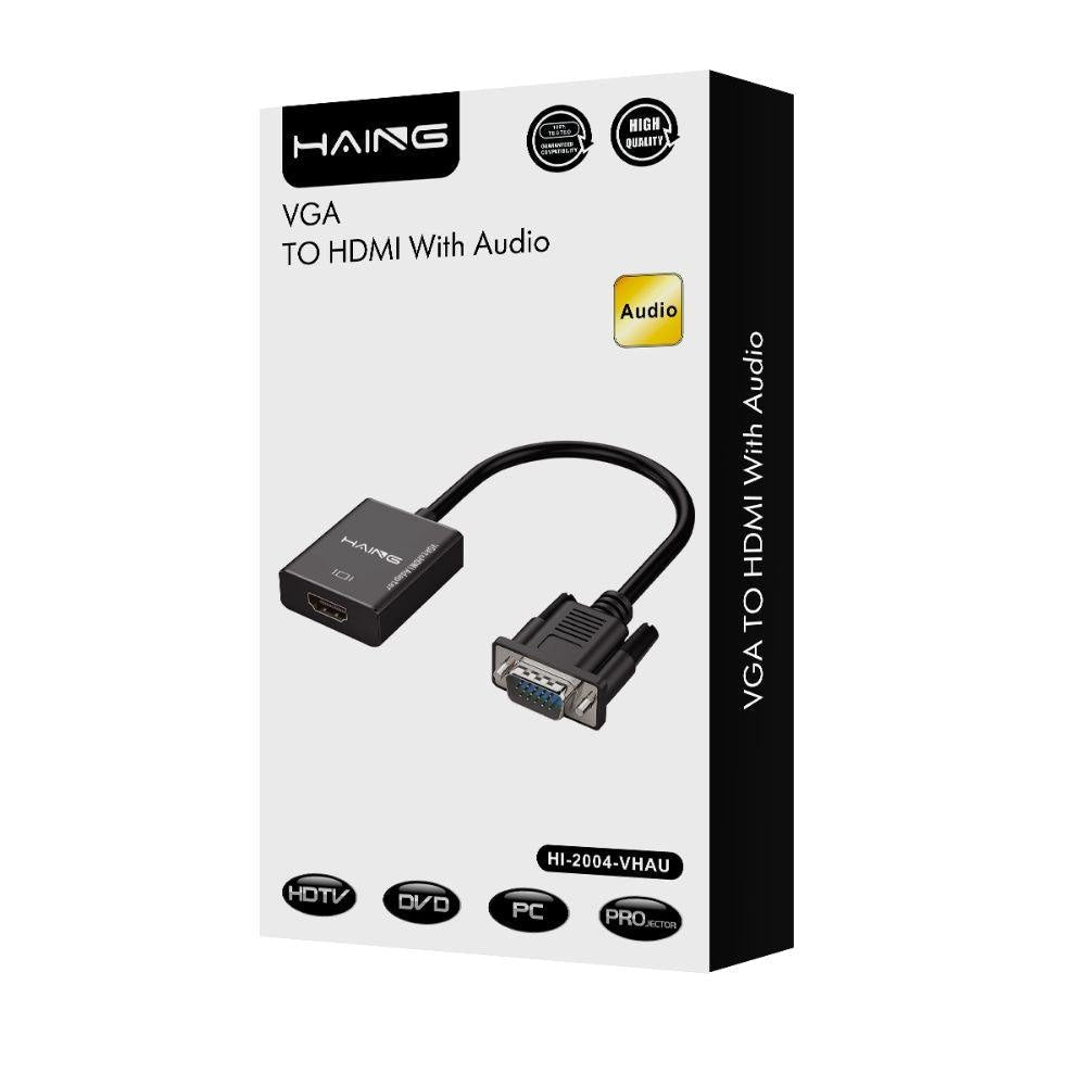 Haing High Quality Vga to Hdmi with Audio - Gameonjo