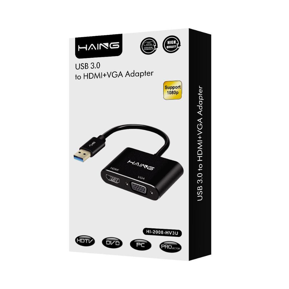 Haing Usb 3.0 to Hdmi+vga Adapter High Quality - Gameonjo