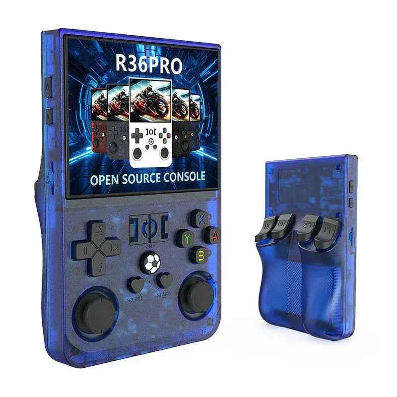 2025 r36 pro handheld game player - 3.5inch ips 128gb storage 18000+ games 4000mah battery - blue - console | video