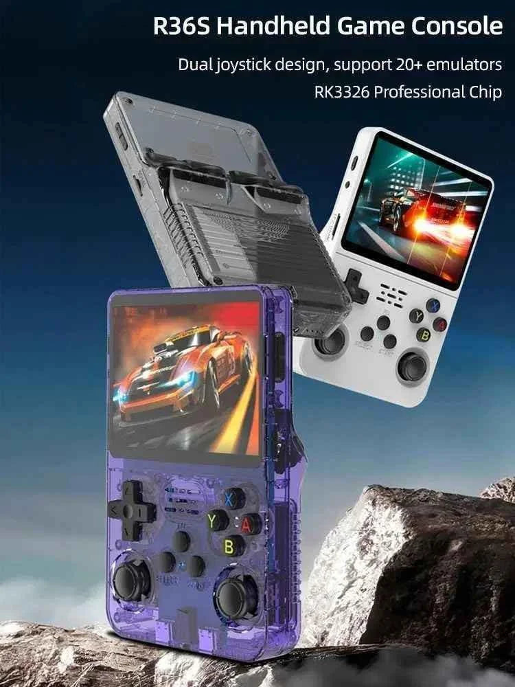 R36s handheld game console 3.5 inch ips screen retro gaming console 64g card - console | video console