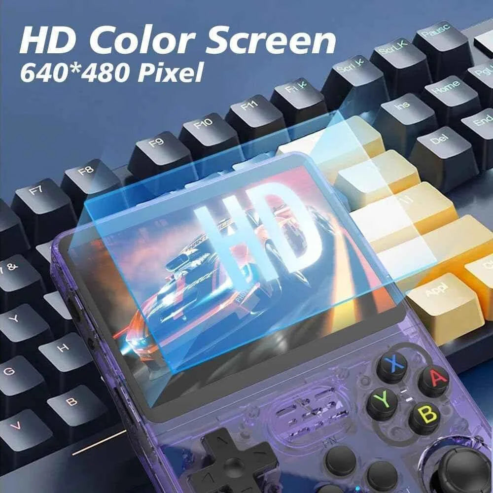 R36s handheld game console 3.5 inch ips screen retro gaming console 64g card - console | video console