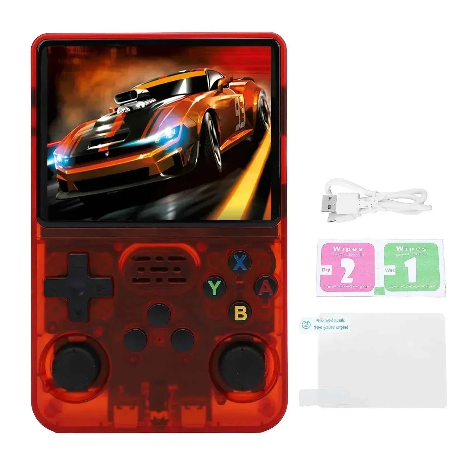 R36s handheld game console 3.5 inch ips screen retro gaming console 64g card - console | video console