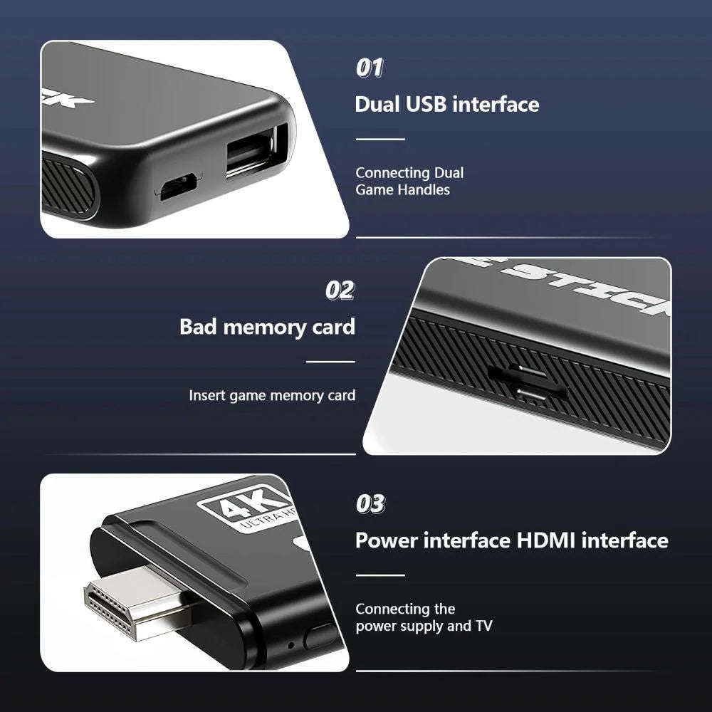 Game stick 4k hdmi console - pro hd video gaming with 2.4g wireless connectivity - console | video console