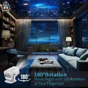 Hcs350 max android gaming projector with 2 wireless controllers and voice remote for ultimate gaming experience