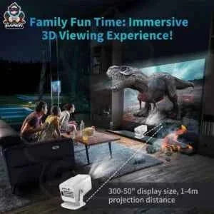 Hcs350 max android gaming projector with 2 wireless controllers and voice remote for ultimate gaming experience