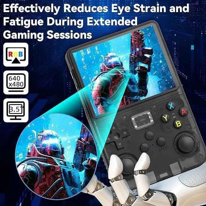 R36s handheld game console 3.5 inch ips screen retro gaming console 64g card - console | video console
