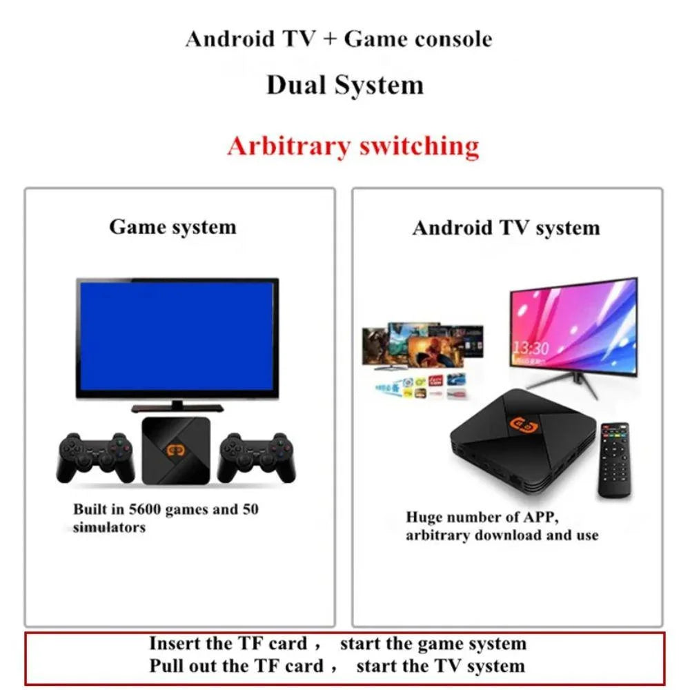 Retro classic gamebox: 2.4g wireless dual system android 9.1 game stick - console | video console