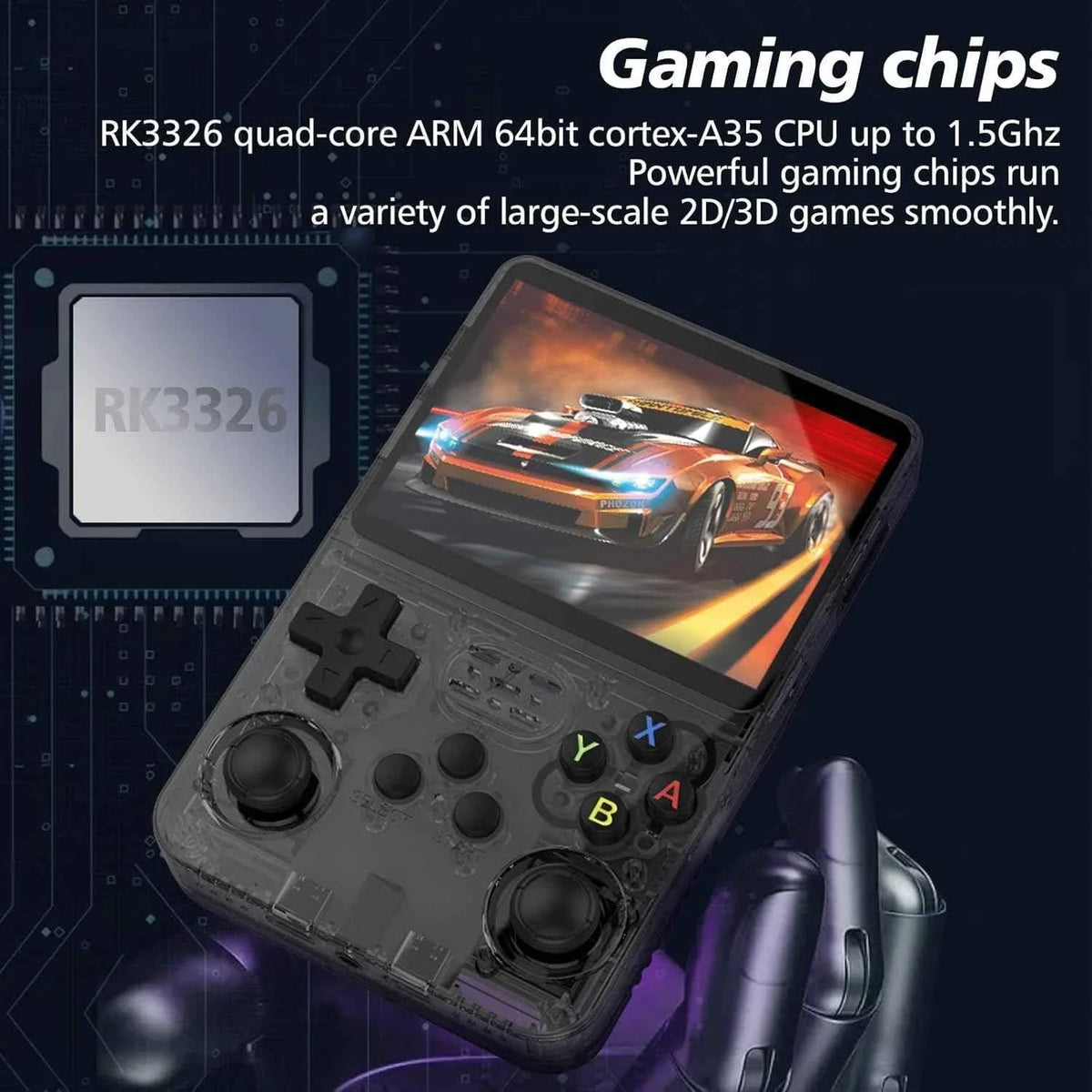 R36s handheld retro gaming console with 3.5 inch ips screen & 64g card - console | video console