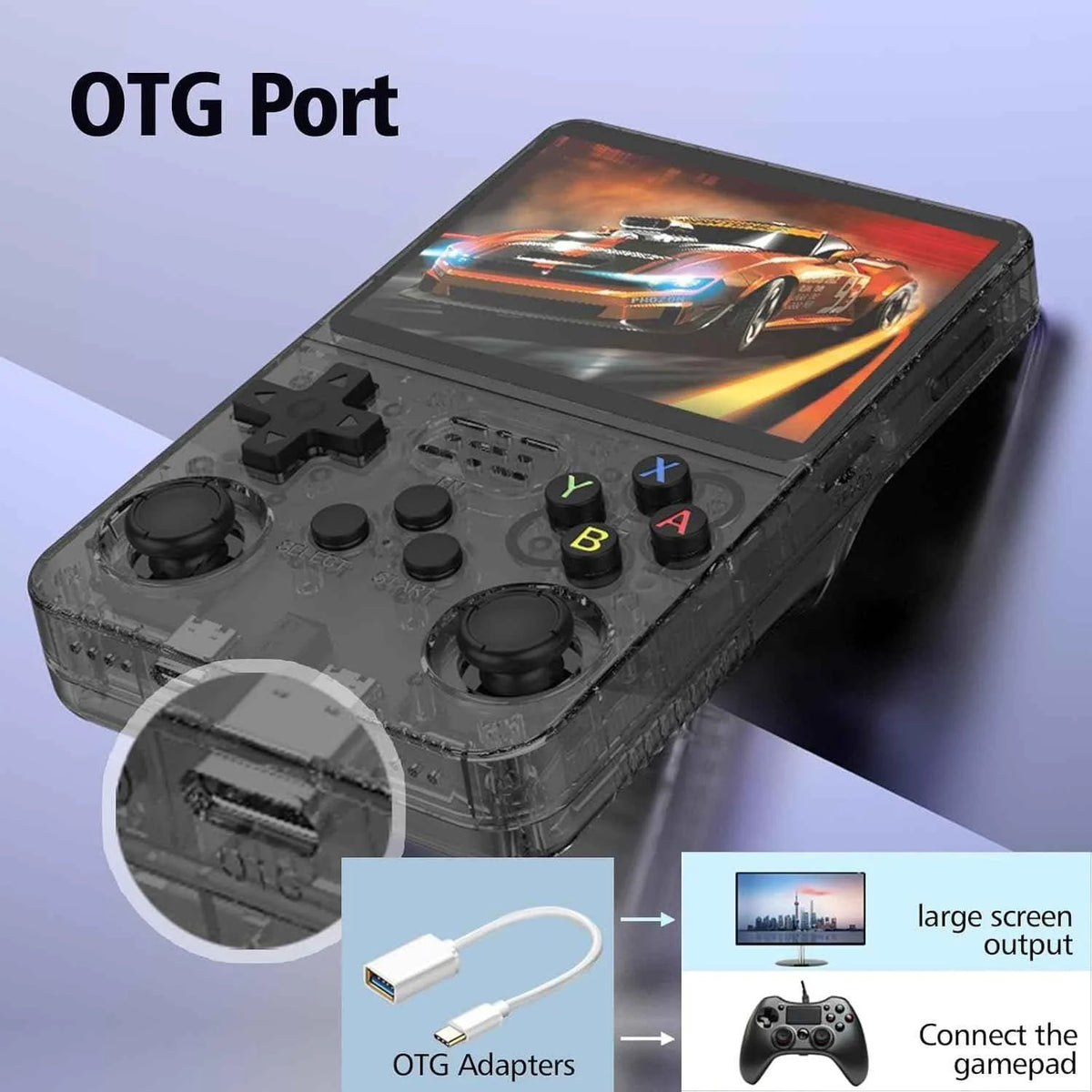 R36s handheld retro gaming console with 3.5 inch ips screen & 64g card - console | video console