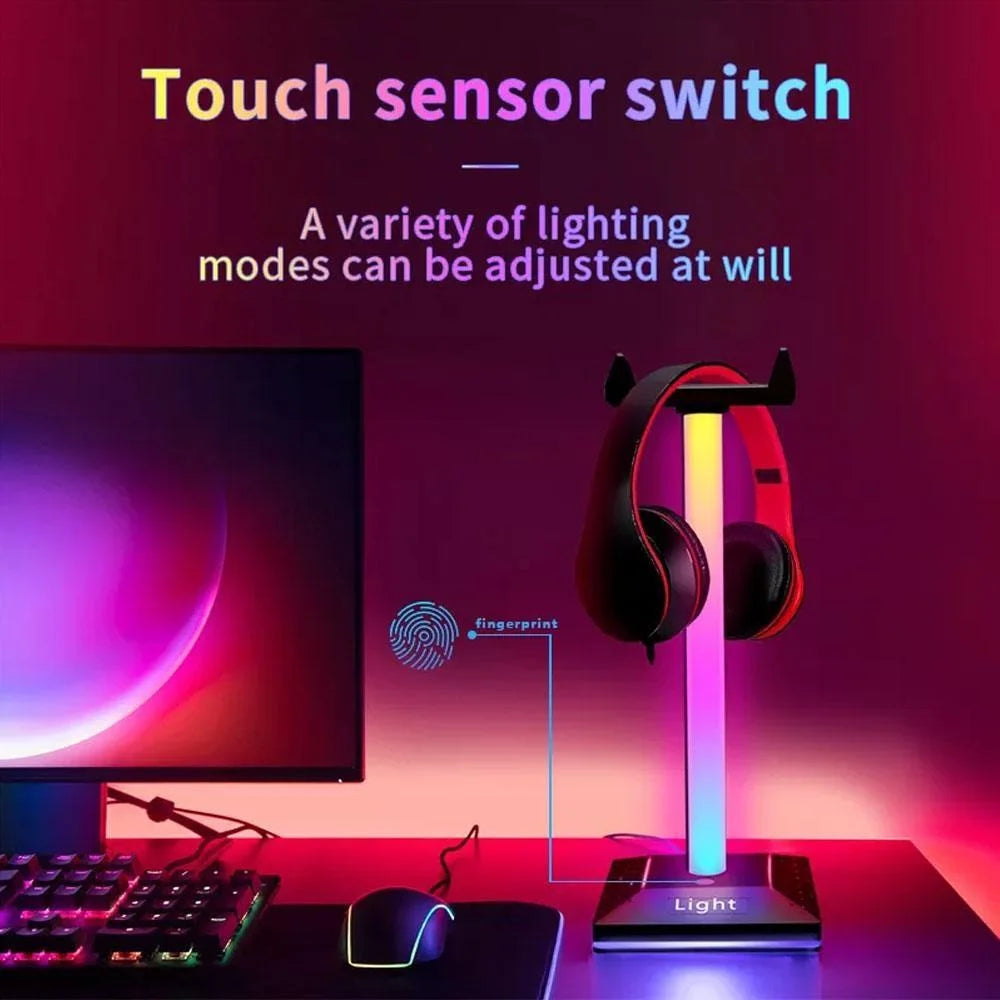 Rgbic headphone stand light display stand detachable ambient light - audio | headset accessories