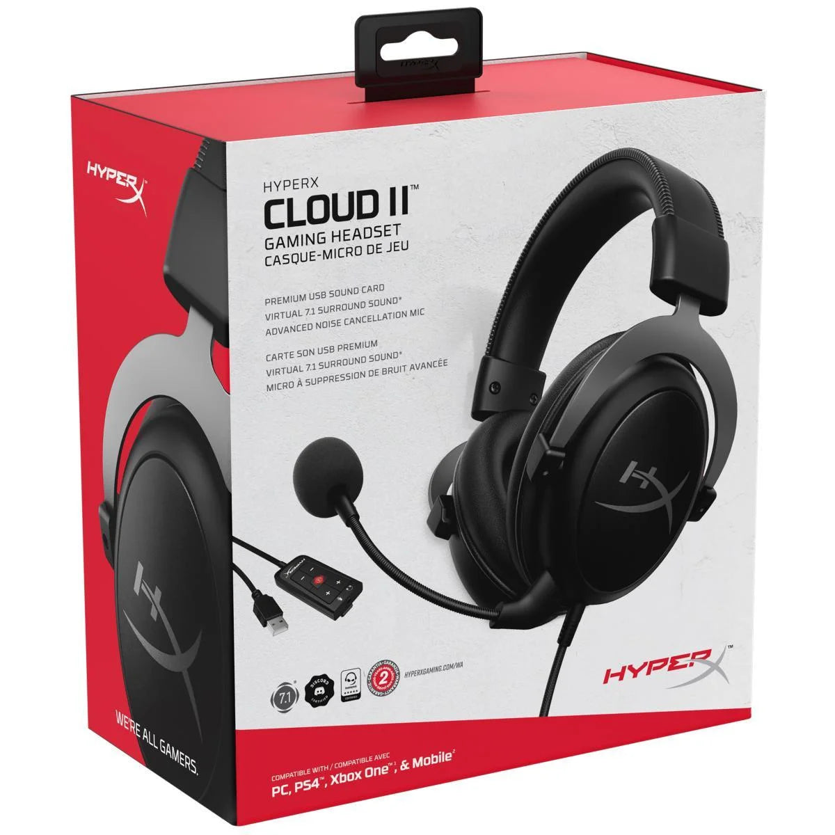 Hp hyperx cloud ii gaming headset 7.1 virtual surround - gun metal - headsets