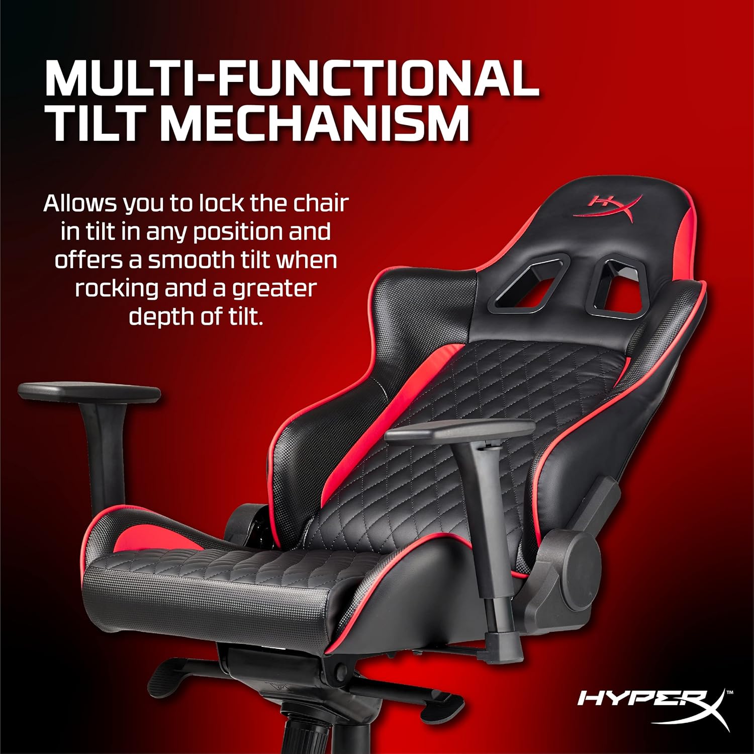 Hyperx Blast Gaming Chair - Ergonomic Gaming Chair, Leather Upholstery Video Chair Red Black