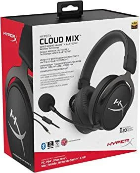 Hyperx cloud mix gaming headset wireless bluetooth + wired option - headsets