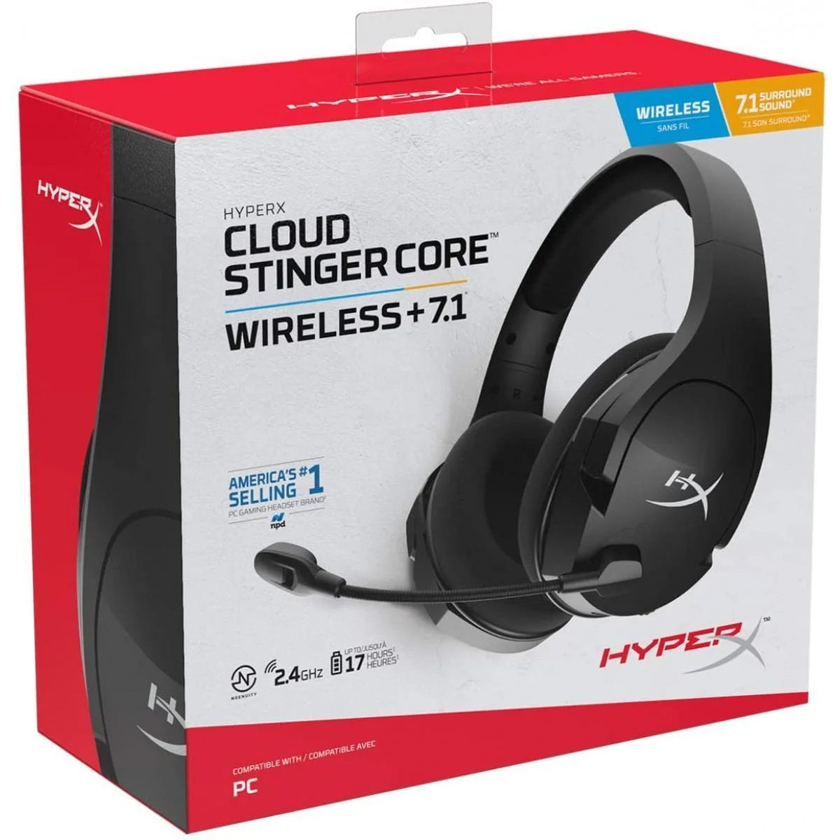 Hyperx cloud stinger core wireless 7.1 noise cancelling mic - headsets