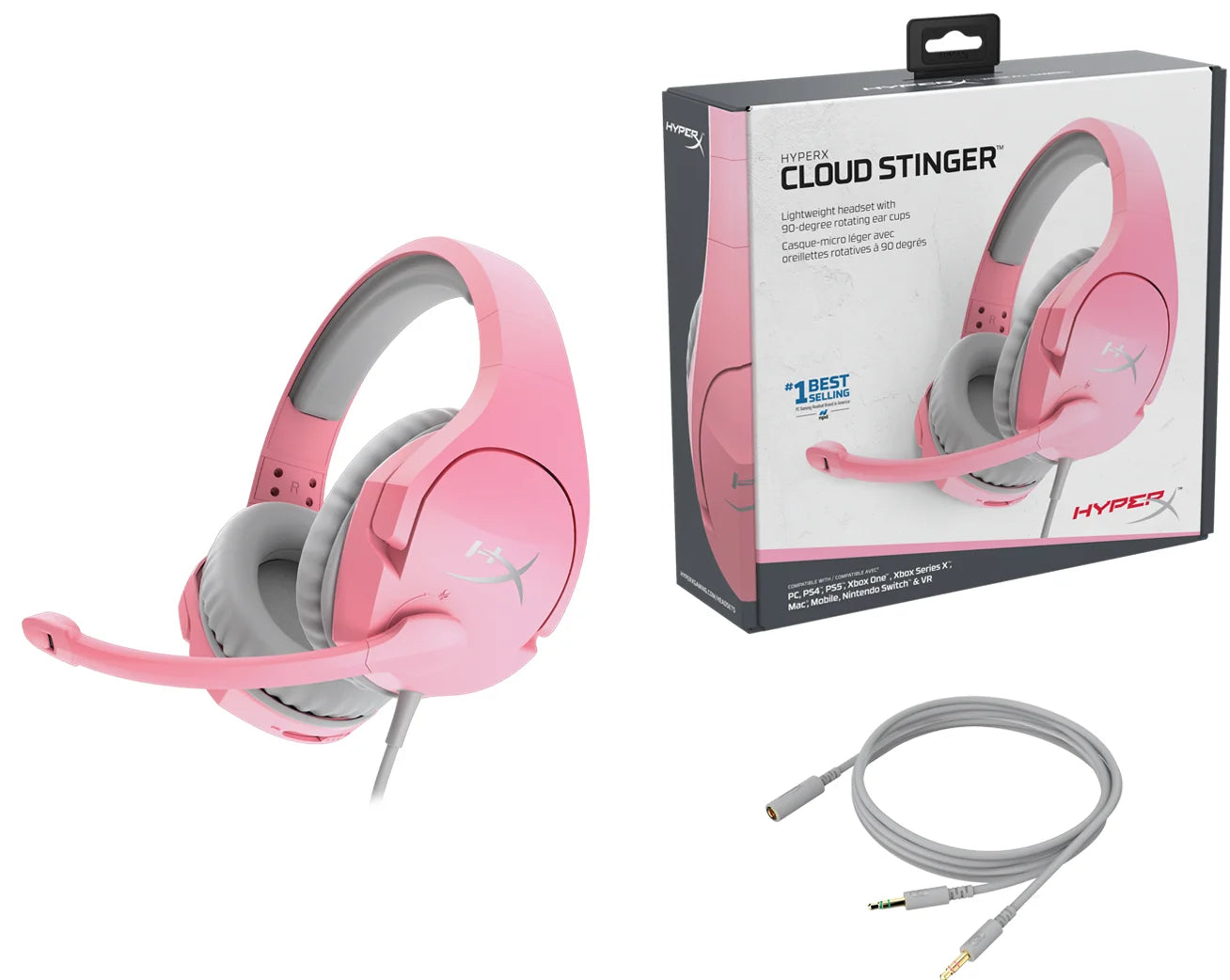 Hyperx cloud stinger - pink - headsets