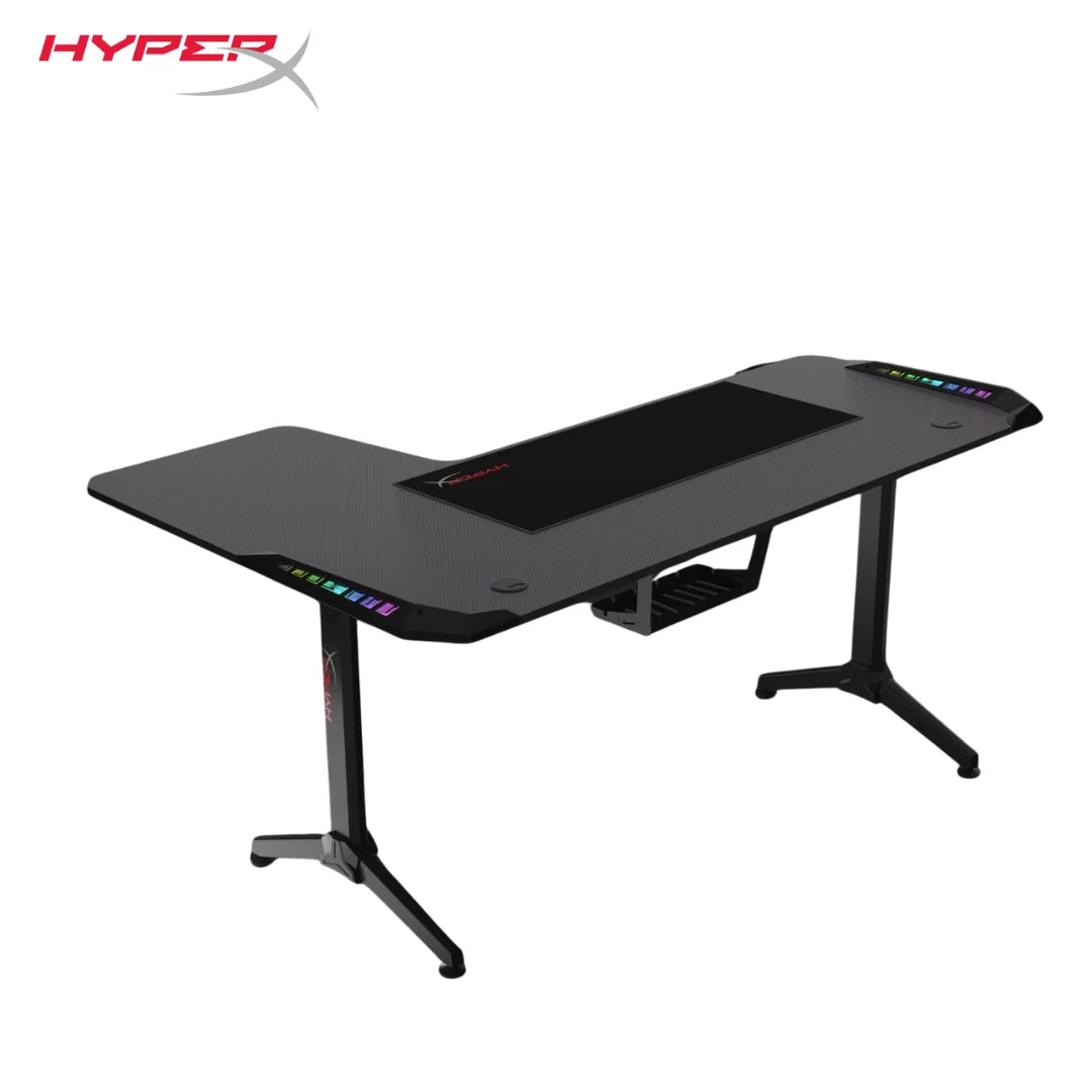 Hyperx gaming desk (l) 160*60 cm (l: 100cm) rgb lighting - desk & chair
