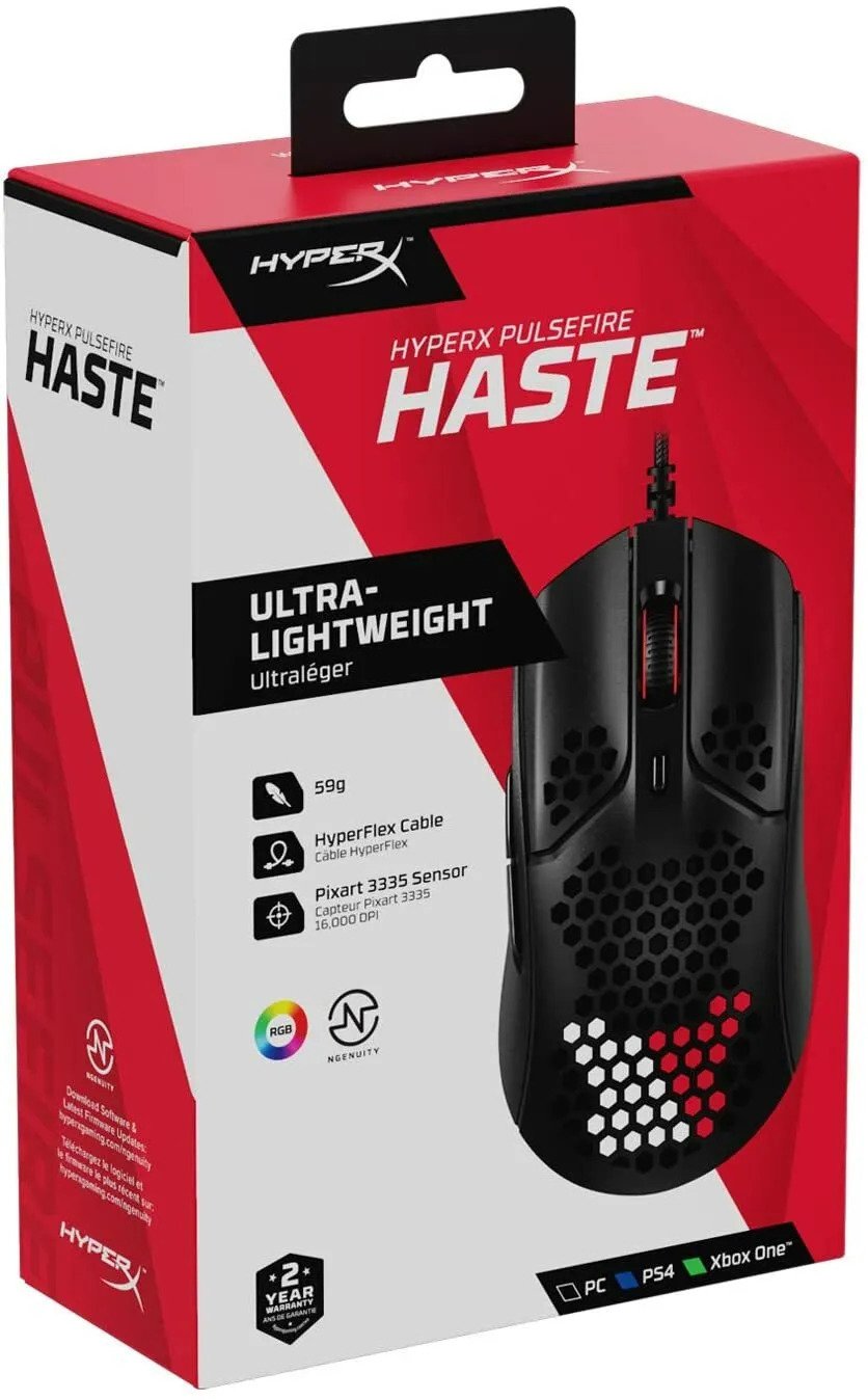 Hyperx Pulsefire Haste Ultralight Honeycomb Shel 16000 Dpi Mouse - Gameonjo