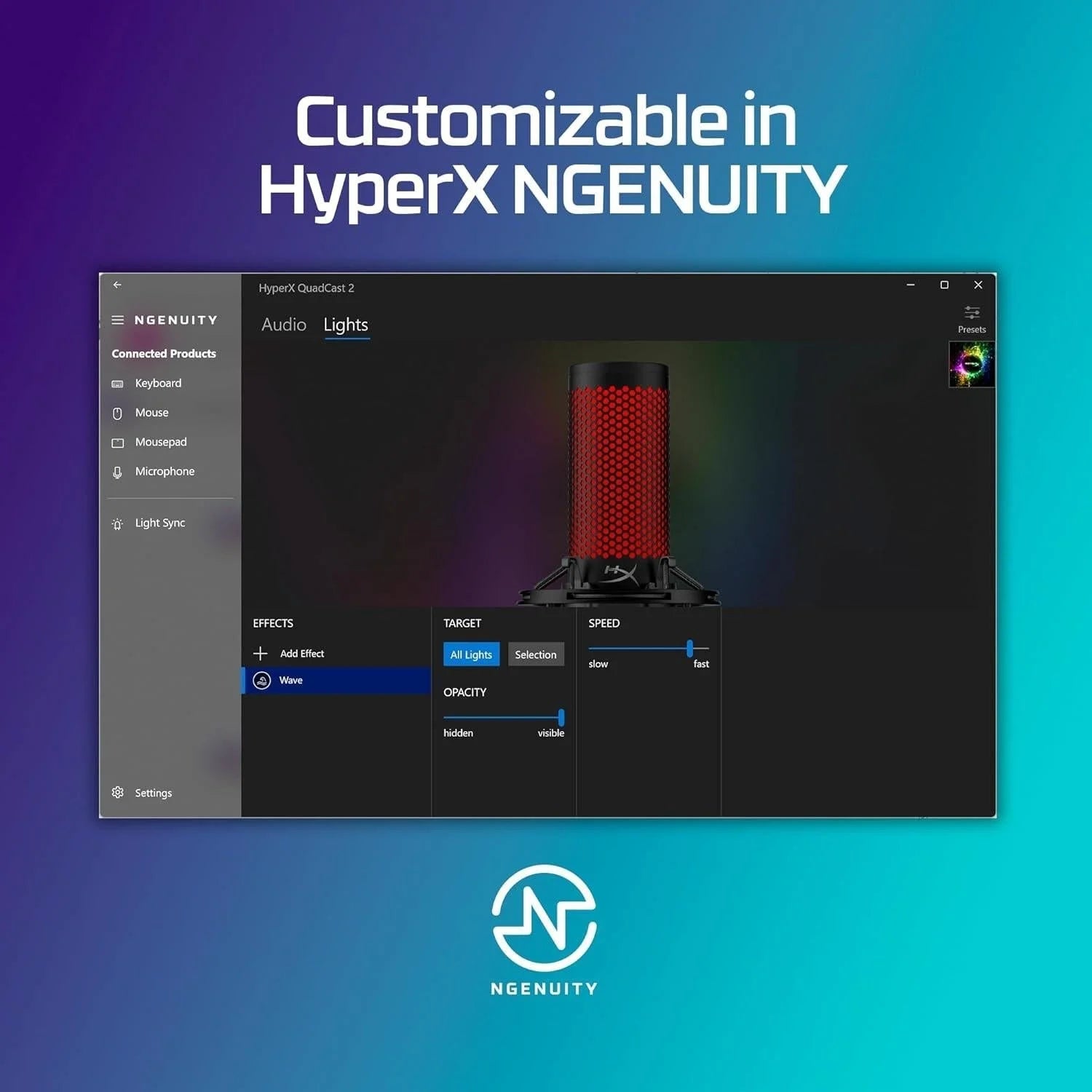 Hyperx quadcast 2 frost – usb microphone for gaming streaming - streaming