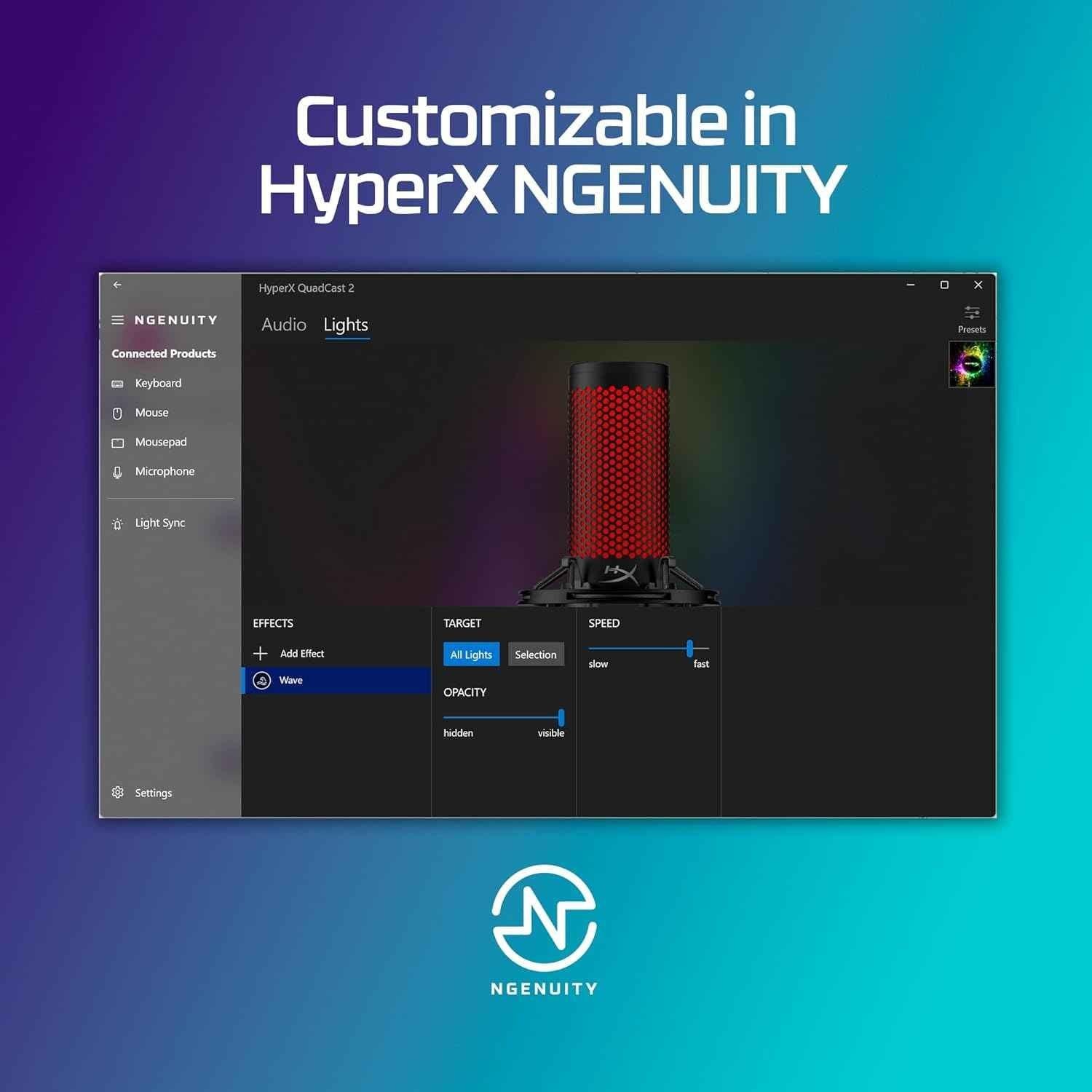 Hyperx quadcast 2 microphone for gaming streaming and podcasting - streaming
