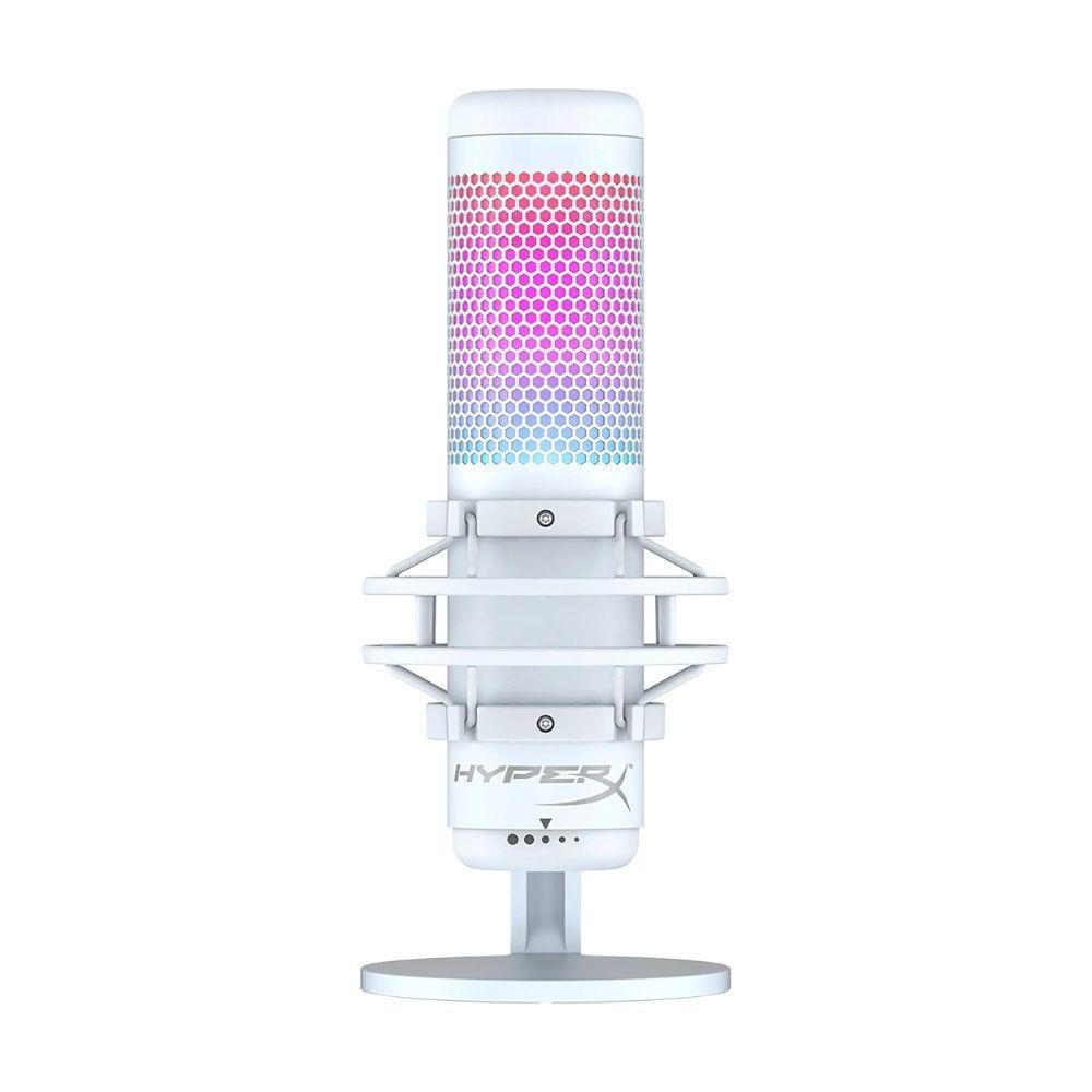 Hyperx quadcast s microphone - usb microphone with rgb lighting in white - streaming